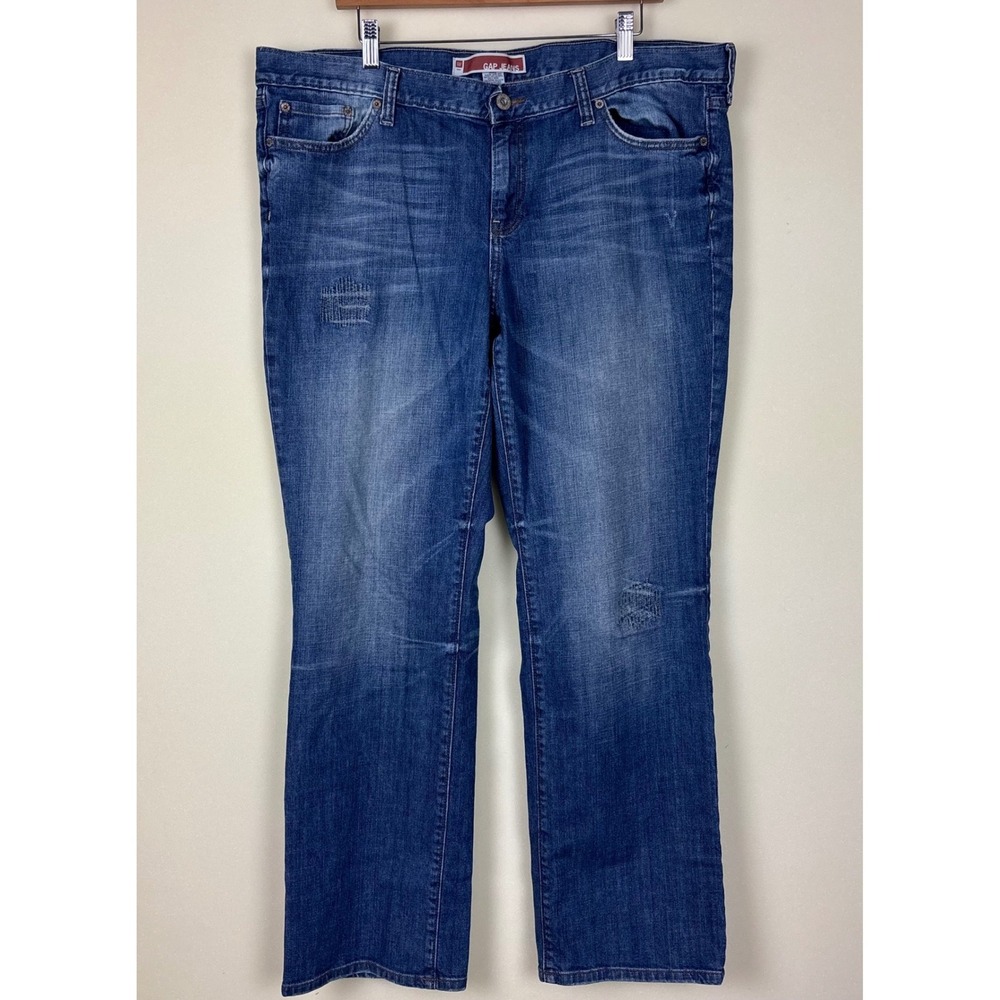 GAP Jeans‎ Women's Size 18 Distressed Denim Blue Jeans Comfort Fit